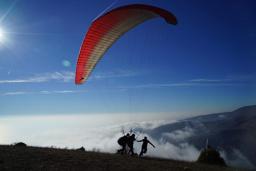 Tekirdağ yamaç paraşütü kalkış anı